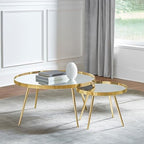 Coaster Kaelyn Metal 2-Piece Mirror Top Nesting Coffee Table Mirror and Gold