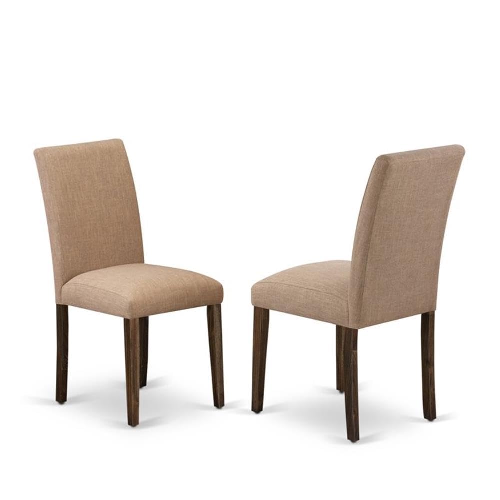 East West Furniture Laab5-77-47 5 Piece Dining Set Includes A Rectangle Dining Room Table With Butterfly Leaf And 4 Light Sable Linen Fabric Upholstered Chairs, 42X92 Inch, Jacobean
