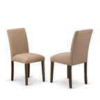 East West Furniture Laab5-77-47 5 Piece Dining Set Includes A Rectangle Dining Room Table With Butterfly Leaf And 4 Light Sable Linen Fabric Upholstered Chairs, 42X92 Inch, Jacobean