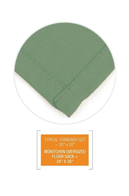 Mukitchen Flour Sack Towels Dish Cloths, White, 24 X 36 Inch, Cotton, Set Of 3