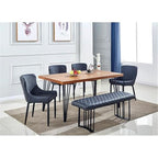 Neos Modern Furniture Upholstered Dining Bench, Dark Gray