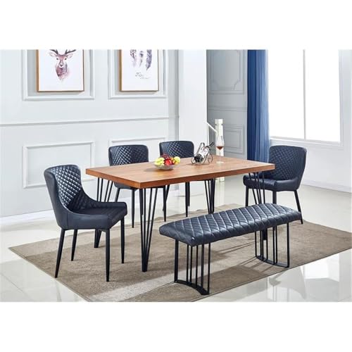 Neos Modern Furniture Upholstered Dining Bench, Dark Gray