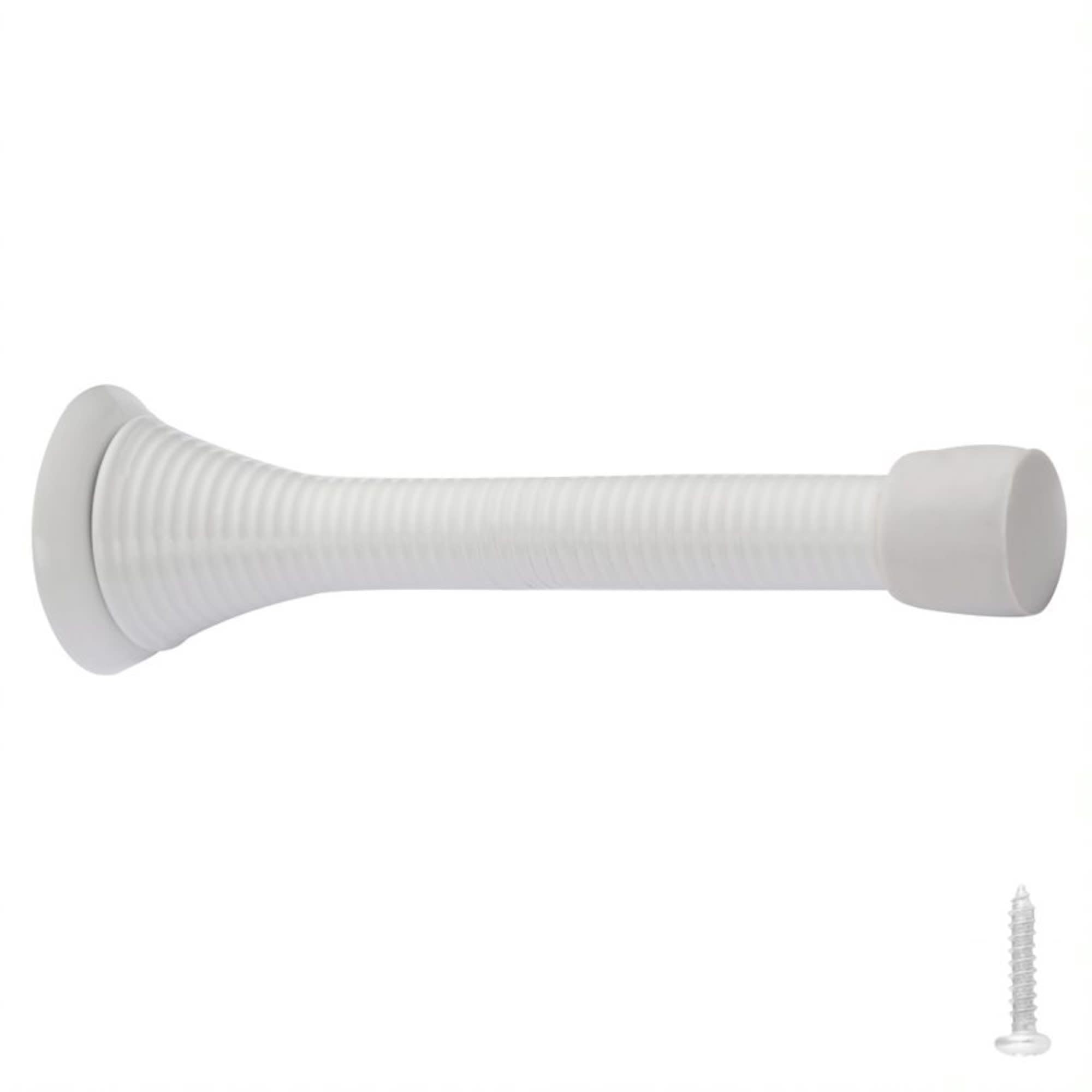 Spring Door Stop Wall Protector With Rubber Tip - White Spring Door Stoppers 10-Pack - Design House, 188318