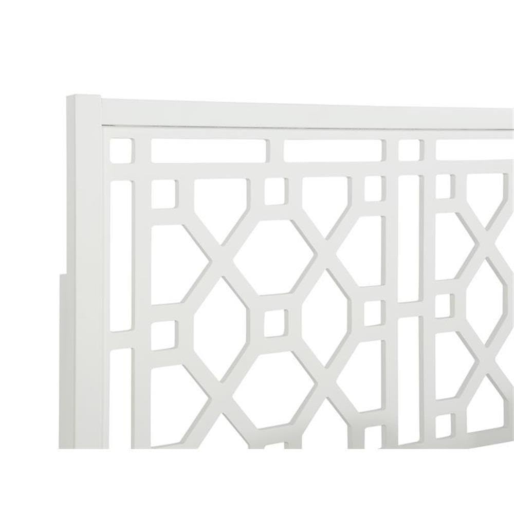 Comfort Pointe Thomas Chippendale White Wood Headboard - King