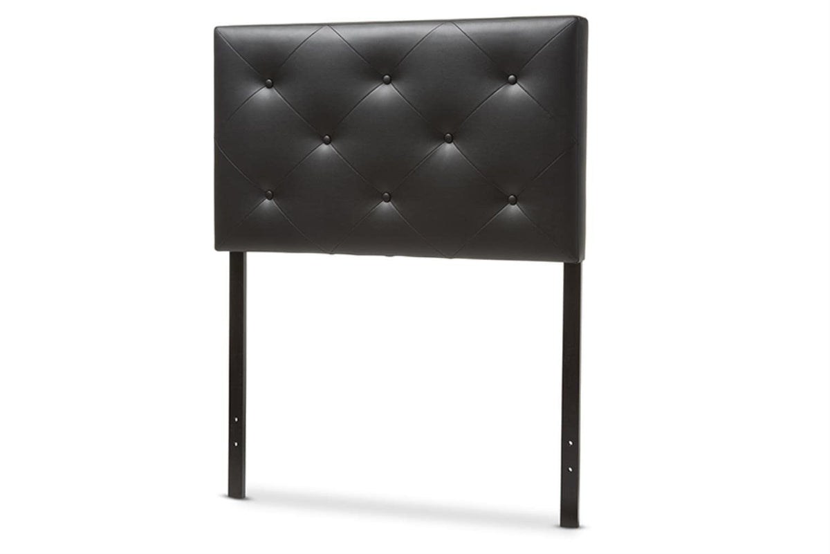 Baxton Studio Baltimore Modern and Contemporary Faux Leather Upholstered Headboard Black/Twin