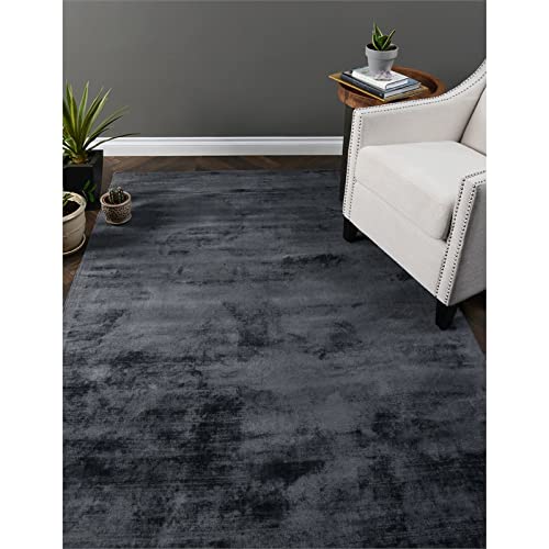 Kosas Home Cameron 108 X 144 Viscose Fabric Area Rug In Ink Blue