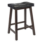 Harrington 3-Piece Drop Leaf Table and Stools Set | Solid Wood | Walnut Finish | 39.37' W x 31.5' D x 36.22' H | Assembly Required