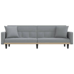 vidalXL Modern Light Gray Fabric Sofa Bed with Detachable Cushions, Plywood Frame, Comfort Foam Filling, 86.6"x35"x27.6"