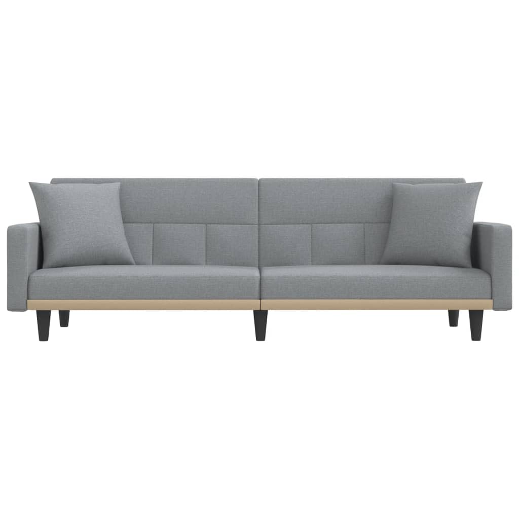 vidalXL Modern Light Gray Fabric Sofa Bed with Detachable Cushions, Plywood Frame, Comfort Foam Filling, 86.6"x35"x27.6"