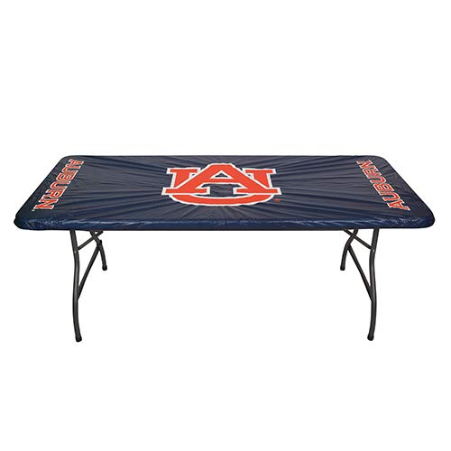 Collegiate Kwik-Covers Rectangle Plastic Table Covers, Bundle Of 2 (Auburn University, 6')