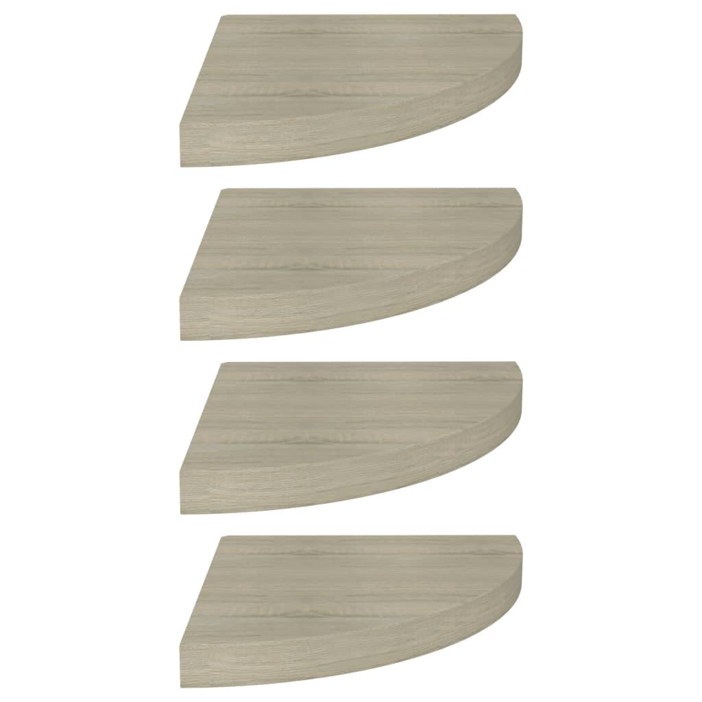 vidaXL Floating Corner Shelves 4 pcs Oak 13.8x13.8x1.5 MDF