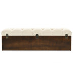 vidaXL Solid Fir Wood Storage Bench, 43.3" Cream, Retro Traveling Trunk Style with Metal Hardware, 34.72 Pounds Weight Capacity