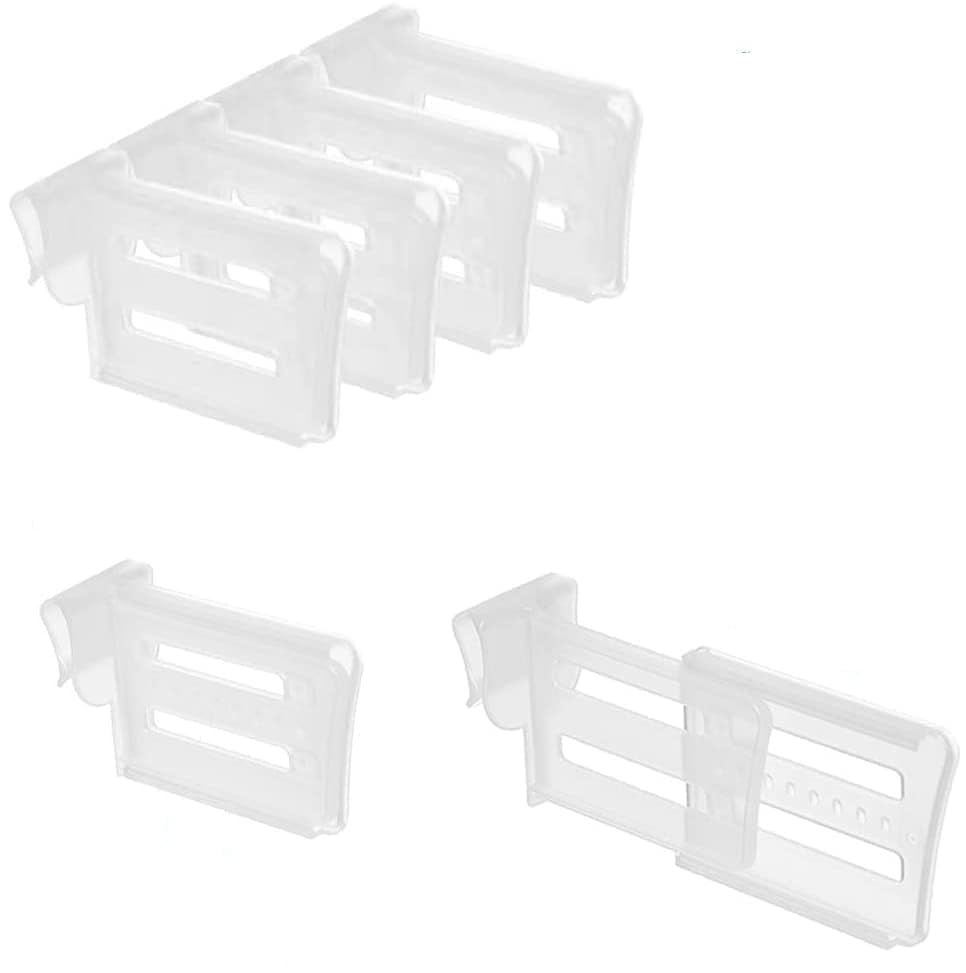 Glowick Adjustable Length Internal Drawer Shelf Divider Clip Telescopic Expandable Fridge Drawers Storage Partition Clips Space 