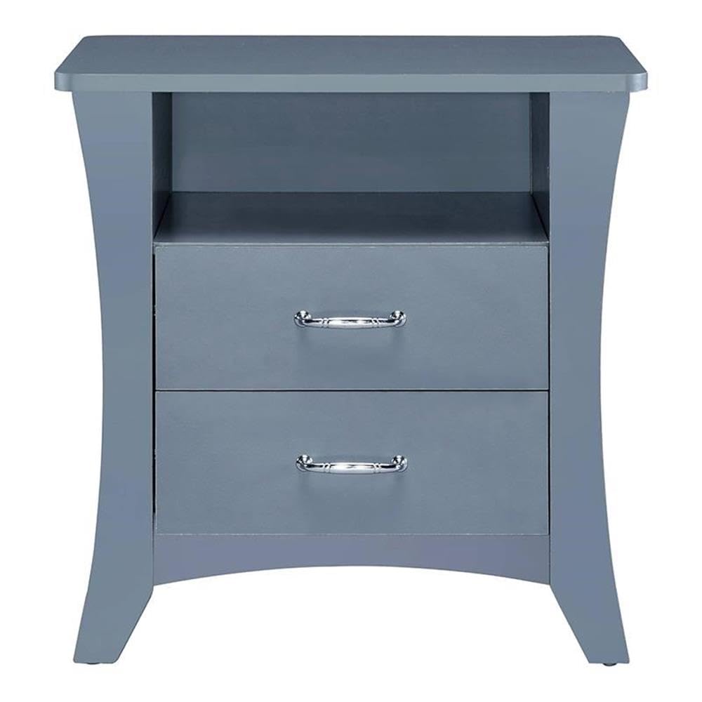 Acme Colt 2-Drawer Wooden Nightstand in Gray