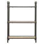 Acme Itzel 3 Wooden Tiers Rectangular Bookshelf in Antique Oak and Sandy Gray