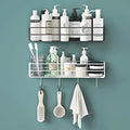 XEREBIAN SelfAdhesive Bathroom Rack Shower Caddy Shelf Organizer No Drilling Wall Mount Shower Storage (Bath Hook with Shelf)