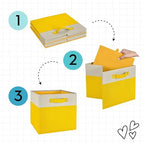 Riverridge Kids 2Pc 10.5In Two-Tone Folding Storage Bin Set - Yellow