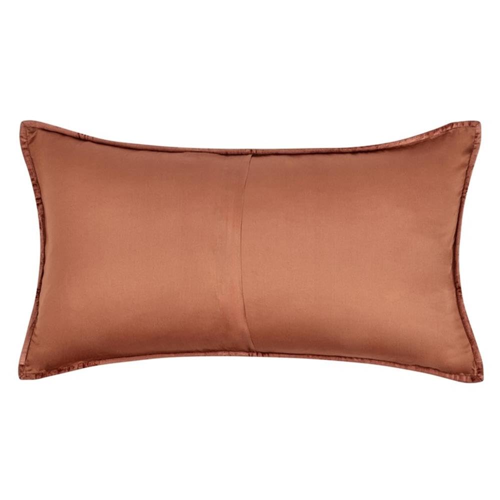 Kosas Home Dimitry 20x36 Velvet and Solid Cotton King Sham in Terracotta Orange