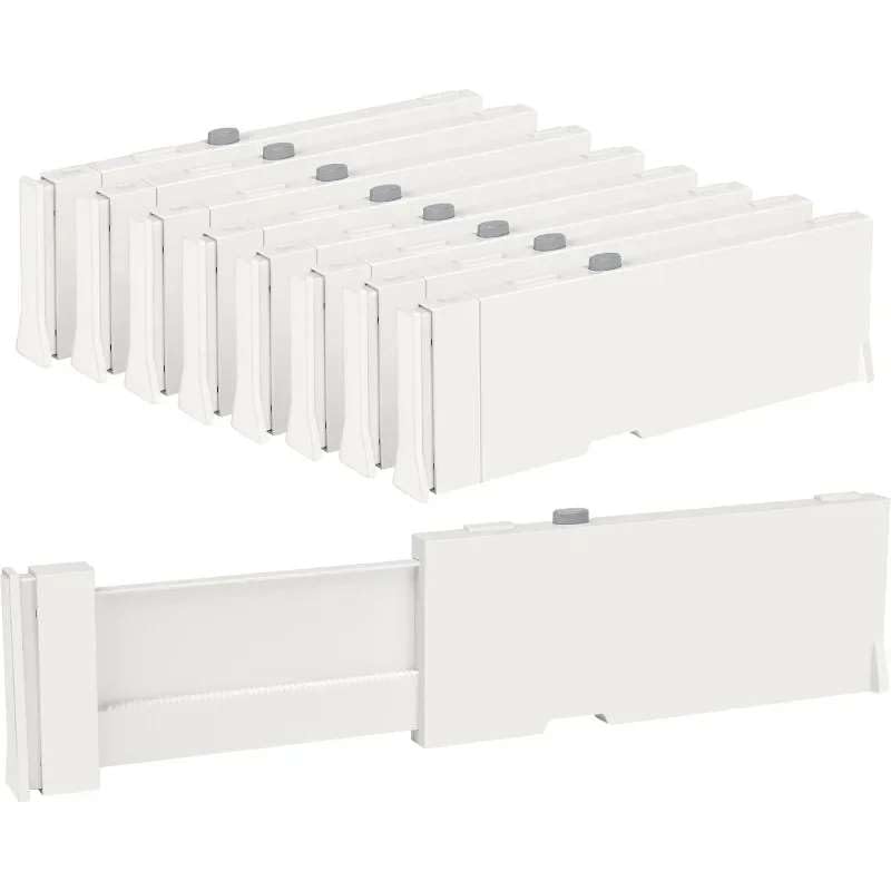 Mann Mart Expandable Closet Drawer Organizers: 8Pack Adjustable Dresser Dividers For Clothes, 4 High, 11.617 Wide
