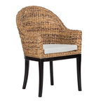 Kosas Home Owen 19" Transitional Rattan Abaca and Mahogany Side Chair in Brown