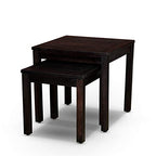 DTY Outdoor Living Longs Peak 2-Piece Eucalyptus Nesting Tables Set - Espresso Finish