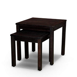 DTY Outdoor Living Longs Peak 2-Piece Eucalyptus Nesting Tables Set - Espresso Finish