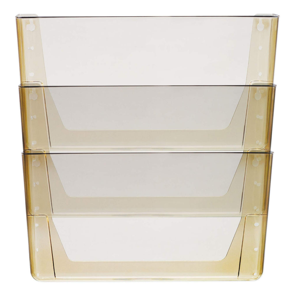 Storex Stacking Wall Pocket Set - 18 X File - 1 Pocket(S) - 7' Height X 4' Width - Wall Mountable - Smoke - Poly - 3 / Set