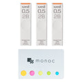 Uni Pencil Lead,'The Uni' Smudge-Proof Leads, 0.5Mm 2B, 3 Pack &'Monoc' Sticky Note(Japan Import)