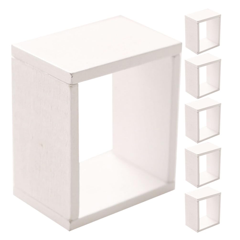 TOYANDONA 6pcs Dollhouse Miniature Storage Rack Floating Shelves Doll House Wall Rack Bookshelf Display Dollhouse Furniture Acce