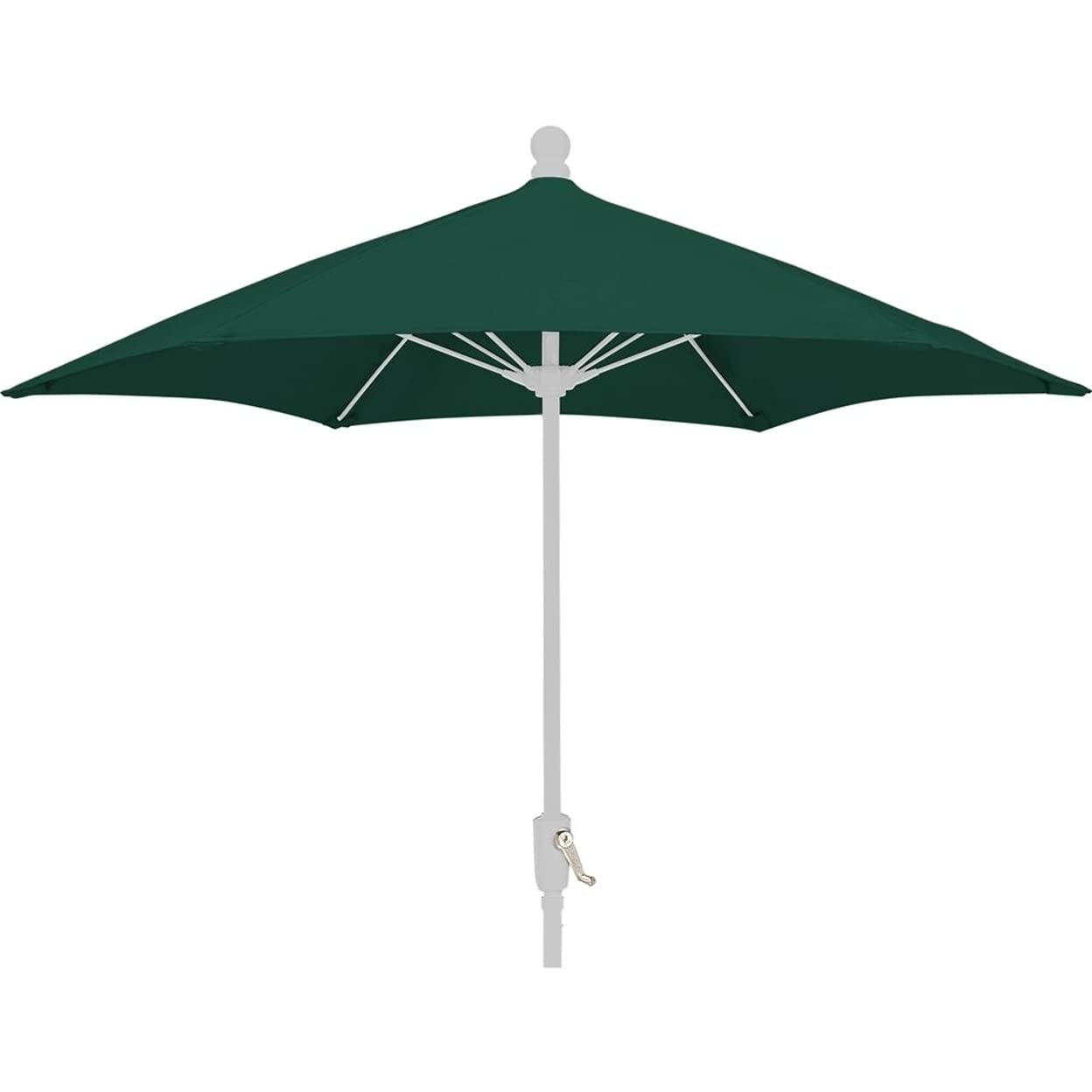 FiberBuilt Umbrellas Patio Umbrella, 7.5 Foot Forest Green Canopy and White Pole