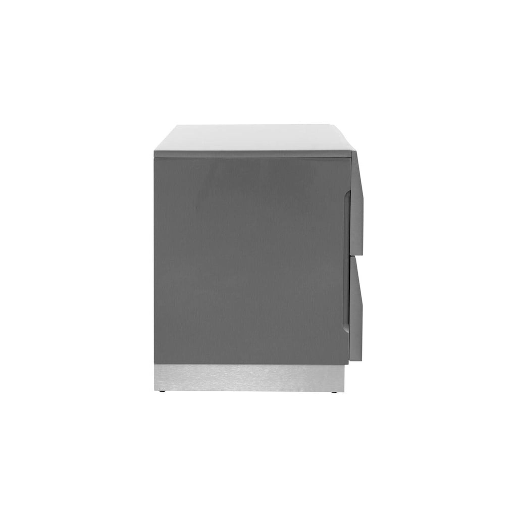 Best Master Leon 2-Drawer Poplar Wood Bedroom Nightstand In Gray High Gloss