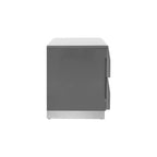 Best Master Leon 2-Drawer Poplar Wood Bedroom Nightstand In Gray High Gloss