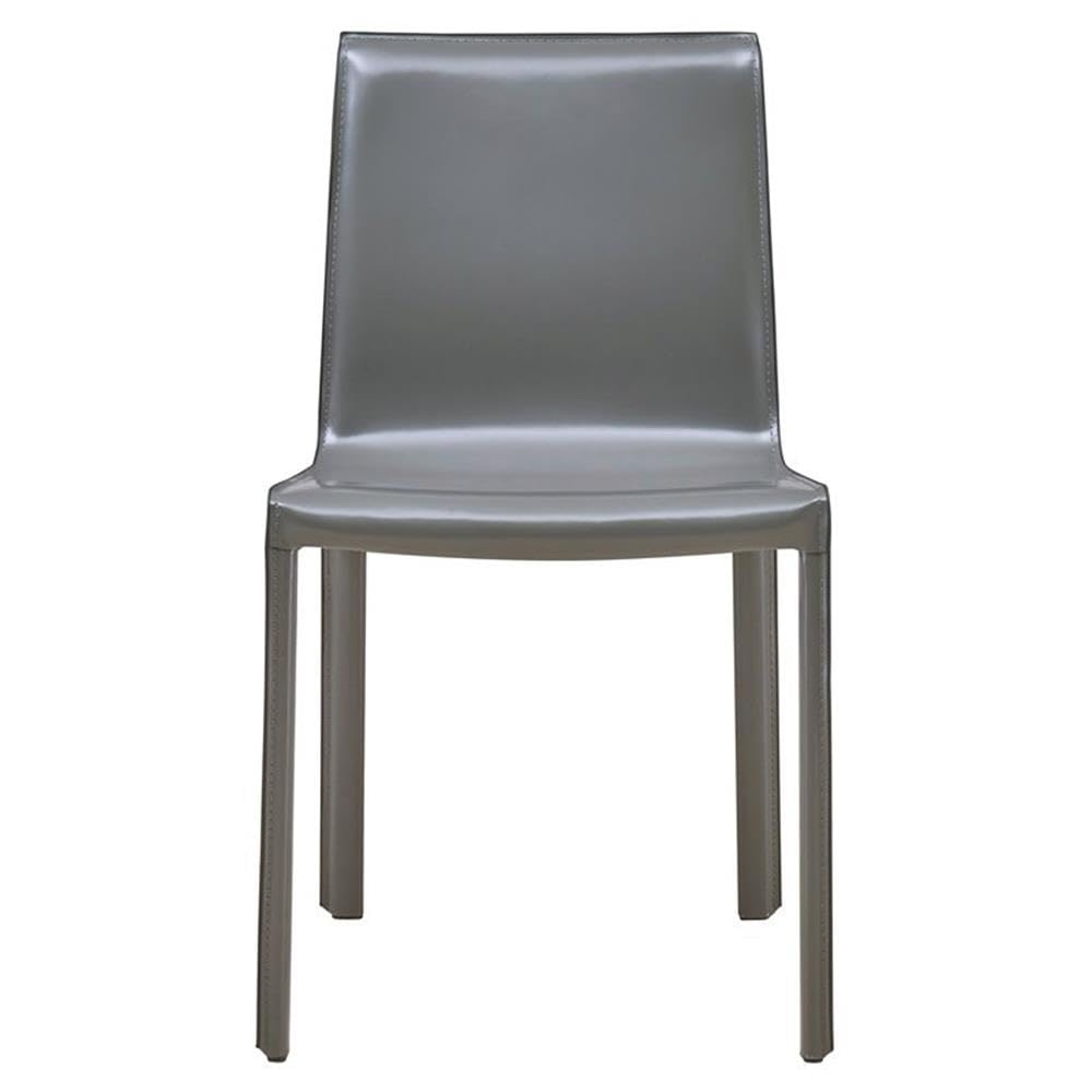 New Pacific Direct Gervin Recycled Leather Chair,Anthracite Legs,Anthracite Gray,Set Of 2
