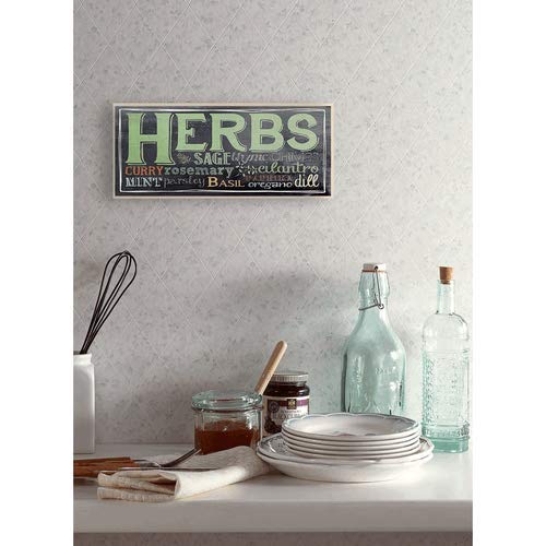 Stupell Home D  Cor Herbs Chalkboard Look Typography Kitchen Wall Plaque, 7 X 0.5 X 17, Proudly Made In Usa