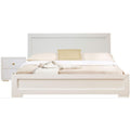 Trent Wooden Platform Bed in White, Twin with 1 Nightstand