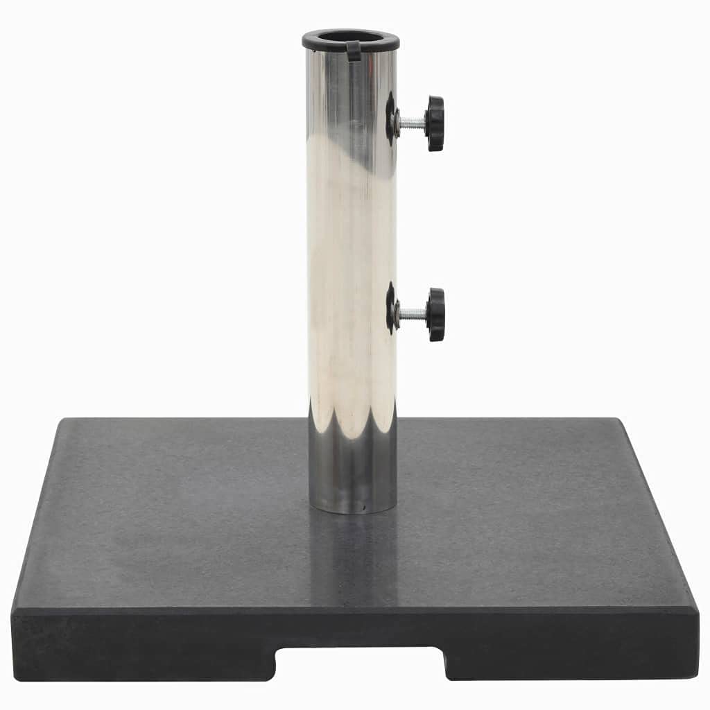vidaXL 44lb Square Umbrella Base with Handles, Patio Parasol Base for 1.5/1.9 Pole Sizes, Granite Plate, Stainless Steel Pipe, E