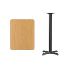 Flash Furniture Stiles 24'' x 30'' Rectangular Natural Laminate Table Top with 22'' x 22'' Bar Height Table Base