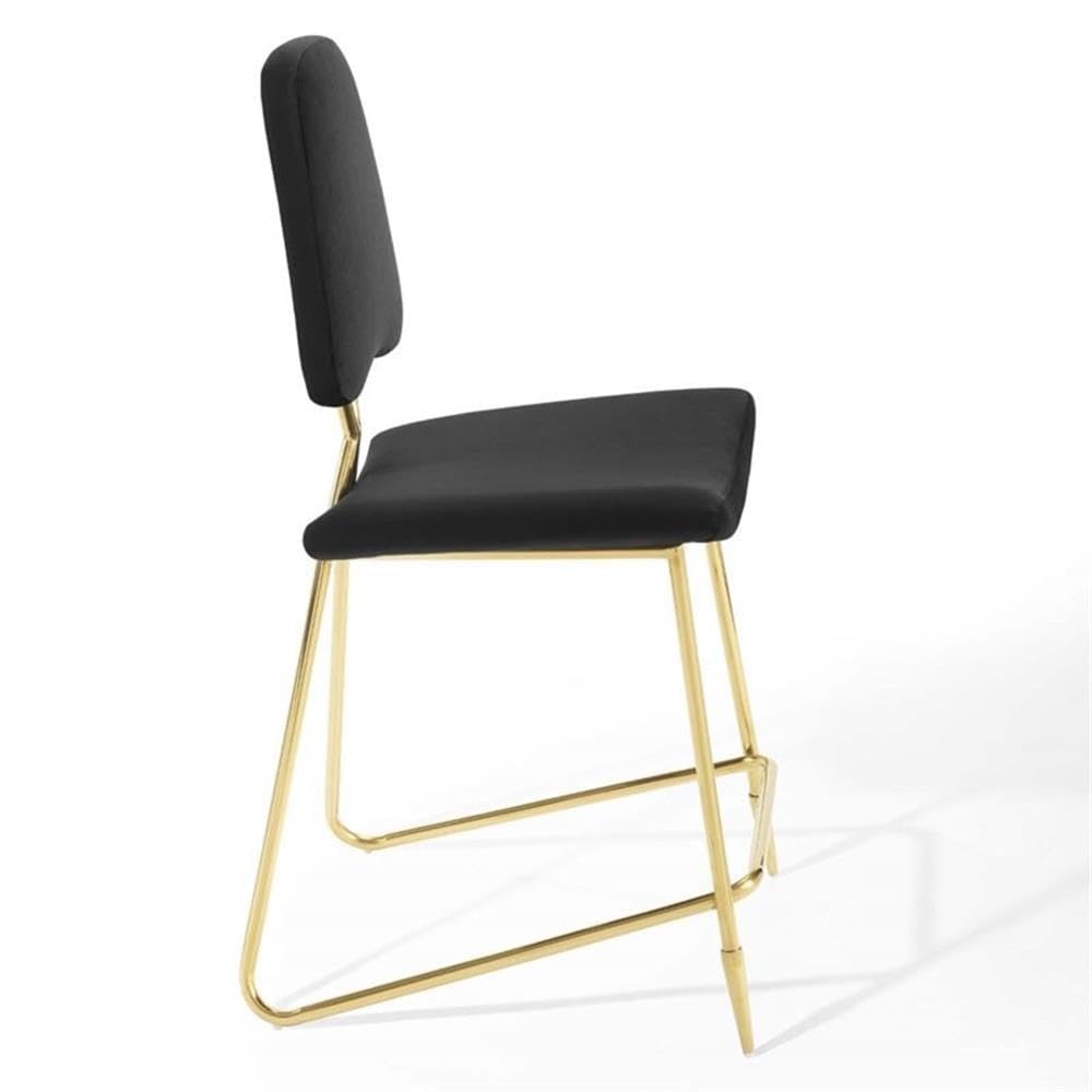 Modway Ponder Performance Velvet Counter Stool, Black