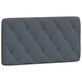vidaXL Velvet Headboard Cushion-Dark Gray, Decorative Pillow Back, Hanging Design, Diamond Detail, Bedroom Comfort-40.2"x18.9"