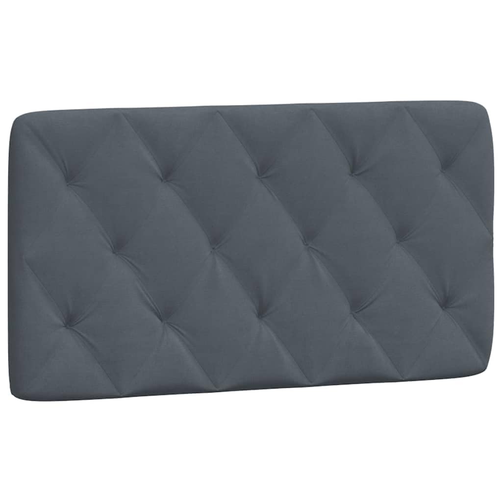 vidaXL Velvet Headboard Cushion-Dark Gray, Decorative Pillow Back, Hanging Design, Diamond Detail, Bedroom Comfort-40.2"x18.9"