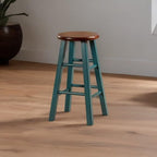 Ergode Rustic Teal Wood Ivy Counter Stool - Versatile & Stable, 24' Height