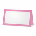 Pink Place Cards - FLAT or TENT Style - 10 or 50 PACK - White Blank Front Solid Color Border Placement Table Name Dinner Seat St