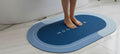 ALLORAMARTBathroom Mat, Blue Oval Design, 60 x 40 cm, NonSlip Bath Rug