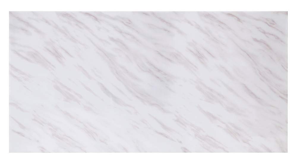 Acme Zander Dining Table in White Printed Faux Marble and Mirrored Silver Finish