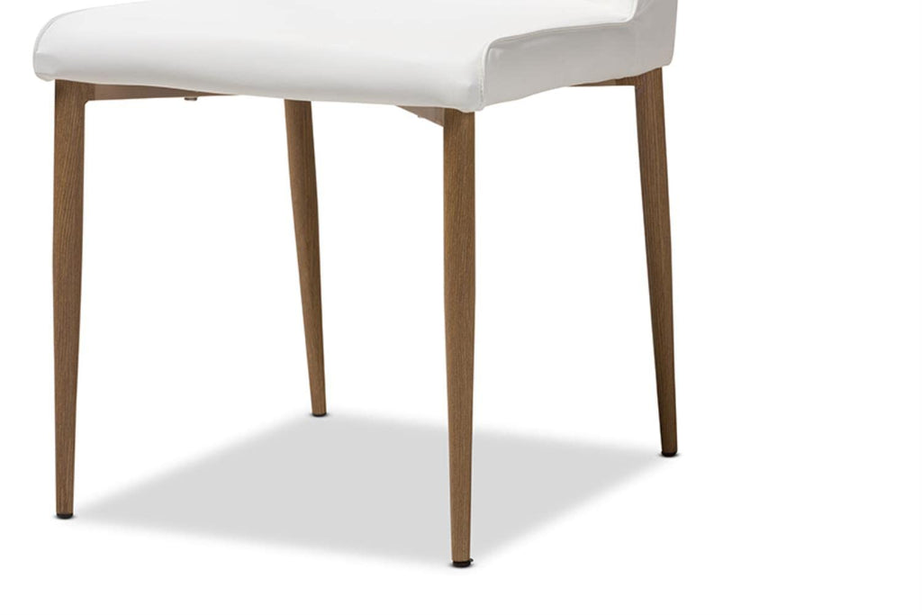 Baxton Studio Chandelle Modern and Contemporary White Faux Leather Upholstered Dining Chair
