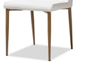 Baxton Studio Chandelle Modern and Contemporary White Faux Leather Upholstered Dining Chair