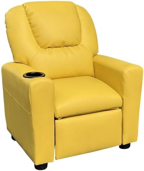 Marisa Yellow PU Leather Kids Recliner Chair