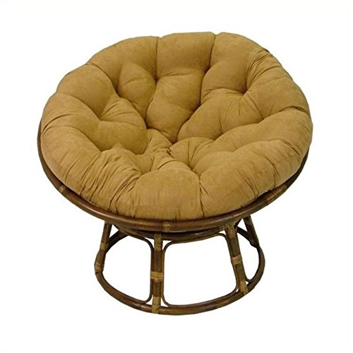 International Caravan Furniture Piece Rattan 42Inch Papasan Chair With Micro Suede Cushion