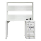 Acme Cargo Metal Desk and Hutch with Shelf in White