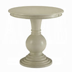 Acme Alyx Wooden Round Pedestal Table In Antique White